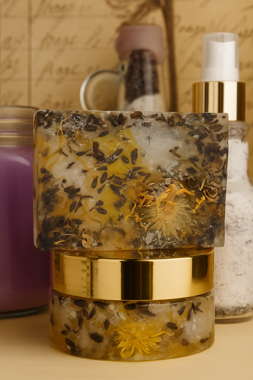 Lavender & Calendula Flower Glycerin Soap